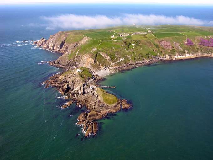 Aerial view of Lundy Island