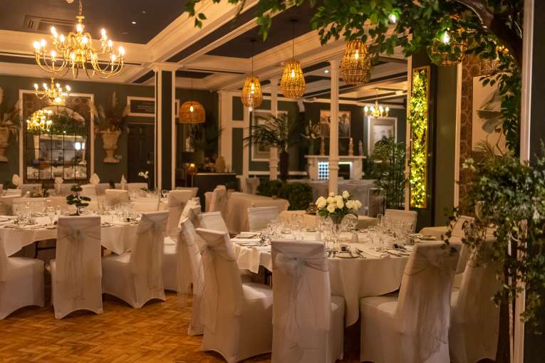 Wedding reception in Palm Court