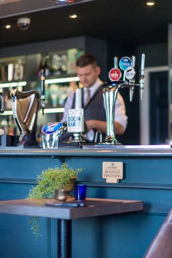 Detail of bar in Merchants Bistro