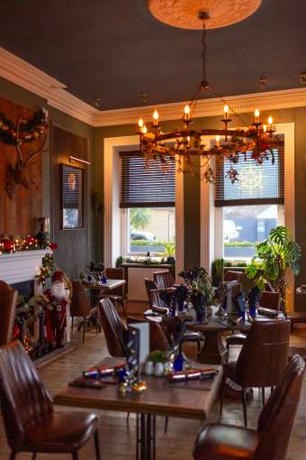 Merchants Bistro decorated for Christmas 