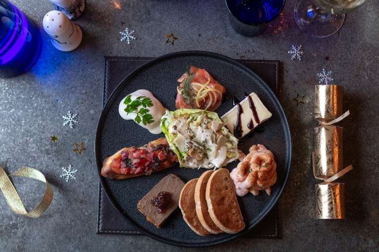 Birdseye View of Festive Merchants Plate 