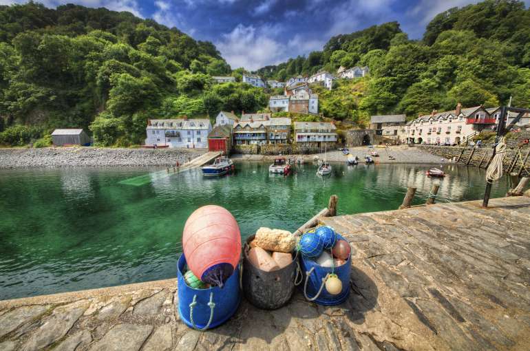 View of Clovelly, a fishing port in North Devon