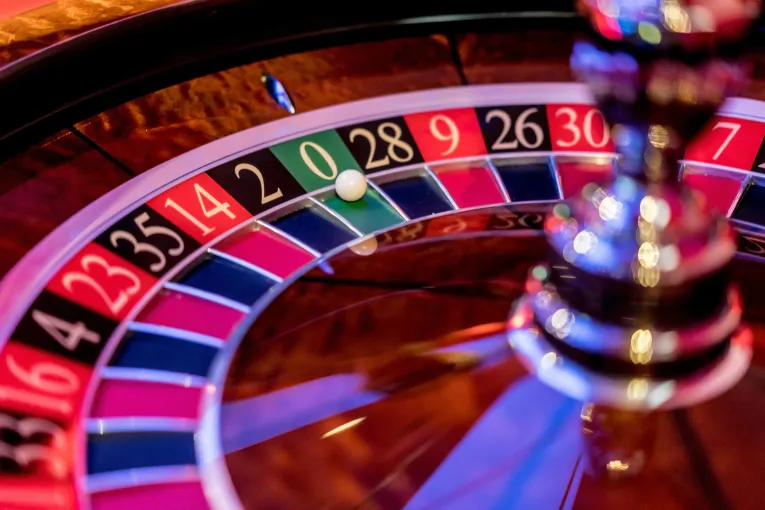 Close up of a roulette table