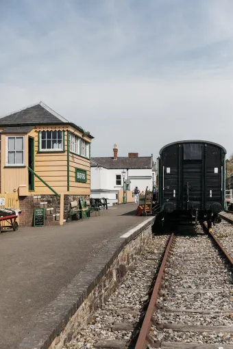 The old Bideford train station on the disused Tarka Line just outside The Royal Hotel Bideford