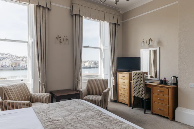 A view of the river from the windows of one of the bedrooms in The Royal Hotel Bideford