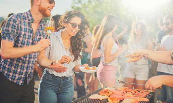 Group of people at a BBQ