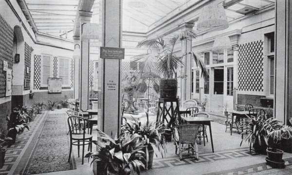 old photograph of palm court