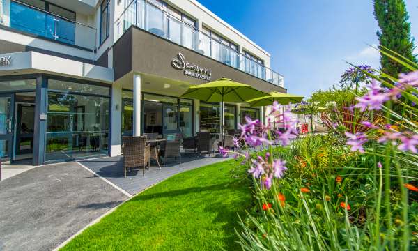 gardens and exterior of seasons brasserie