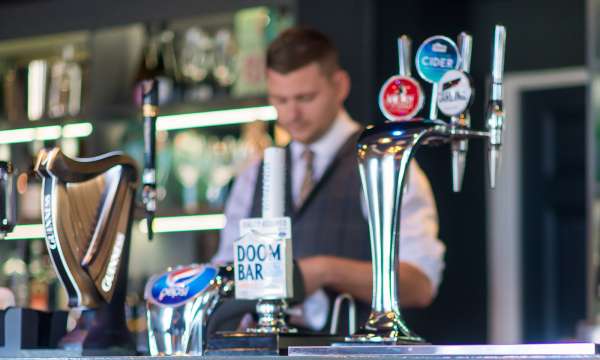 Detail of bar in Merchants Bistro