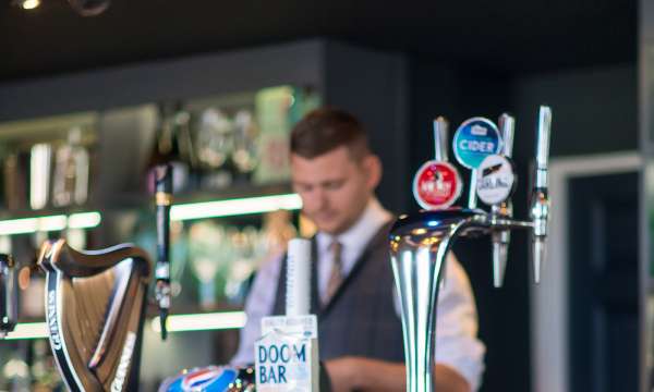Detail of bar in Merchants Bistro