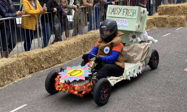 A Soapbox racing down Bideford High Street