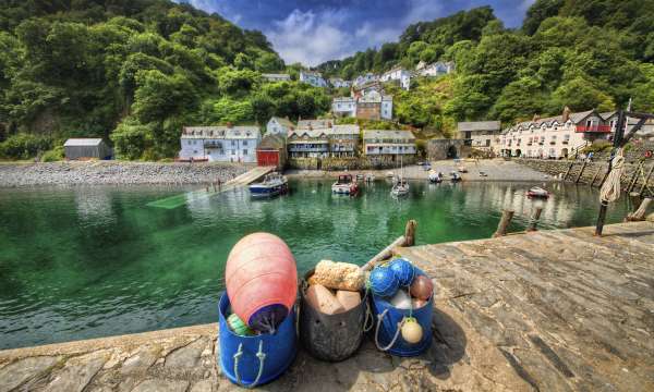 View of Clovelly, a fishing port in North Devon