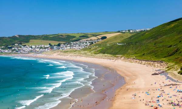 Overlooking the golden sandy beach at Putsborough Sands in Woolacombe North Devon