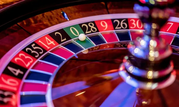Close up of a roulette table