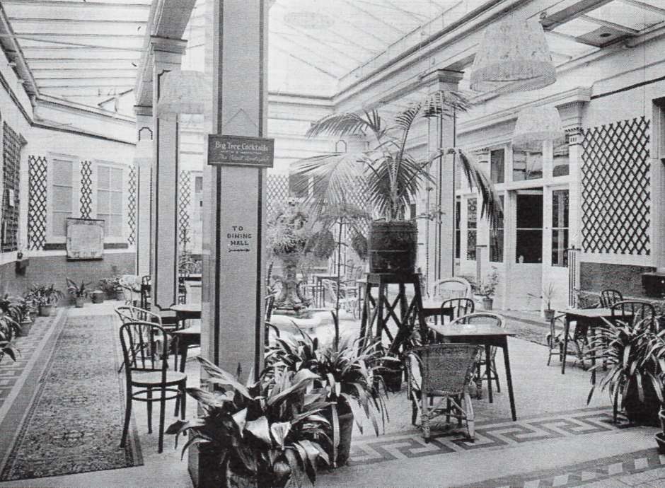 old photograph of palm court