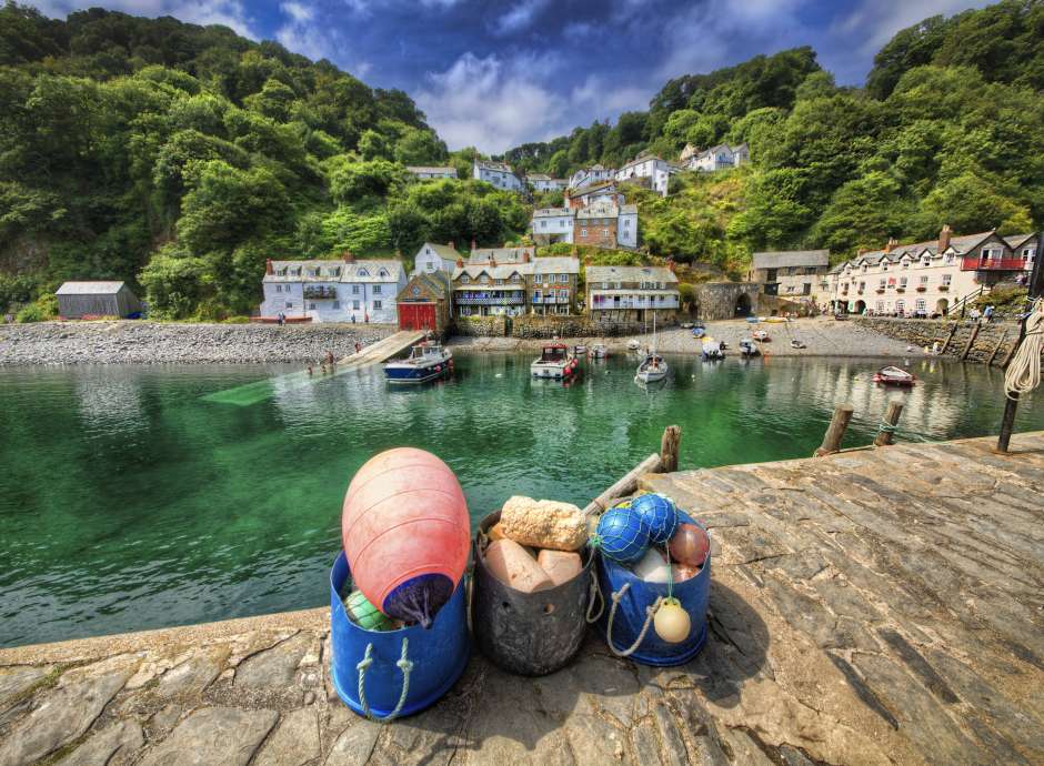 View of Clovelly, a fishing port in North Devon