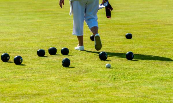 person playing bowls